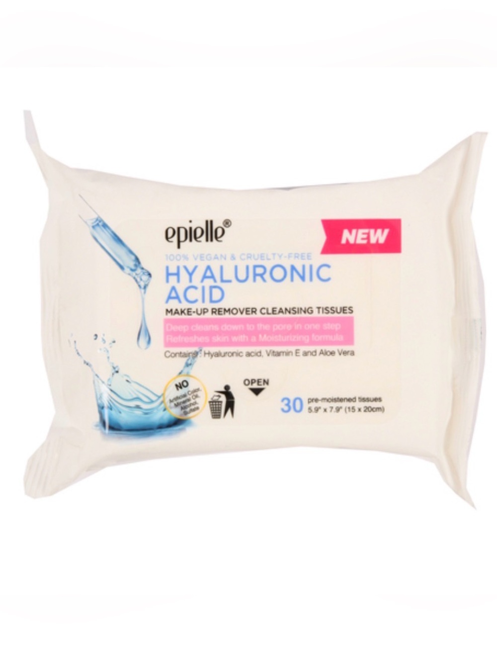 KOREAN BEAUTY Epielle Hyaluronic Acid Make-Up Removing Cleansing Tissues | 30ct